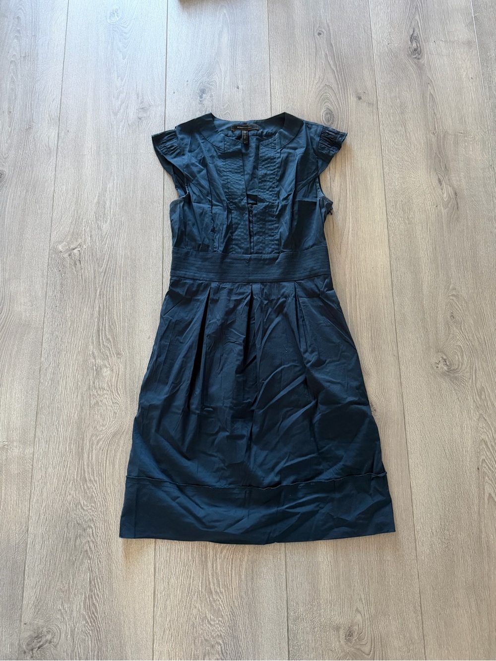 Navy Pleated Dress